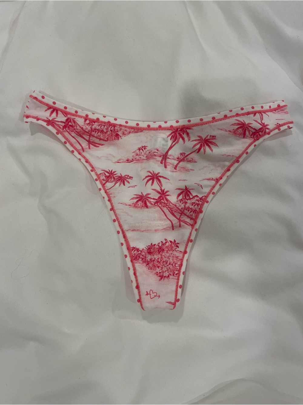 VS PINK Cotton High Leg Thong Panty